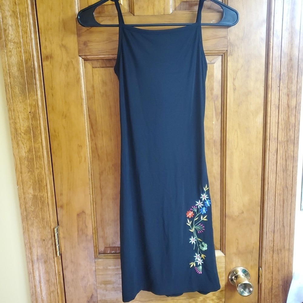 Vintage City Triangles Womens Embroidered Floral Dress Size Small